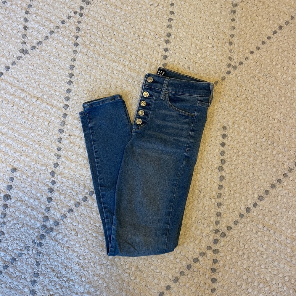 gap denim skinny jeans - size 25